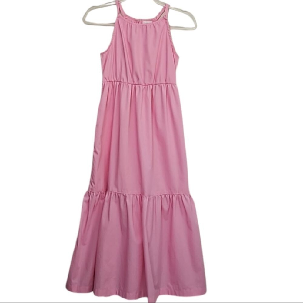 Abercrombie Kids Pink Ruffle Maxi Long Sleeveless Dress Size 9/10